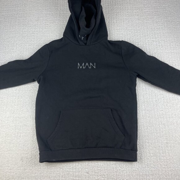 Boohoo Man Hoodie with Built in Snood Black Men Size Small (Read) - Picture 11 of 16